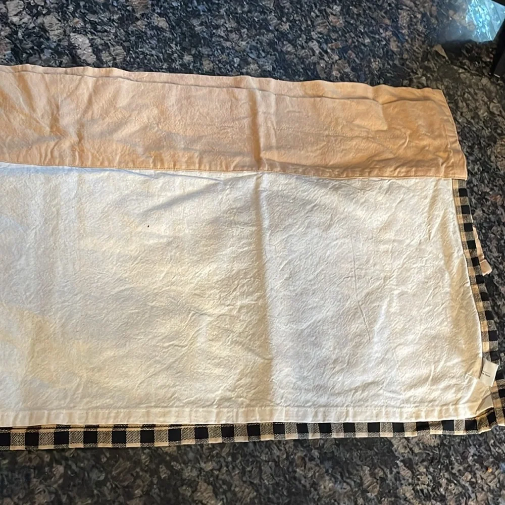 Embroidered Cream and Black Valance